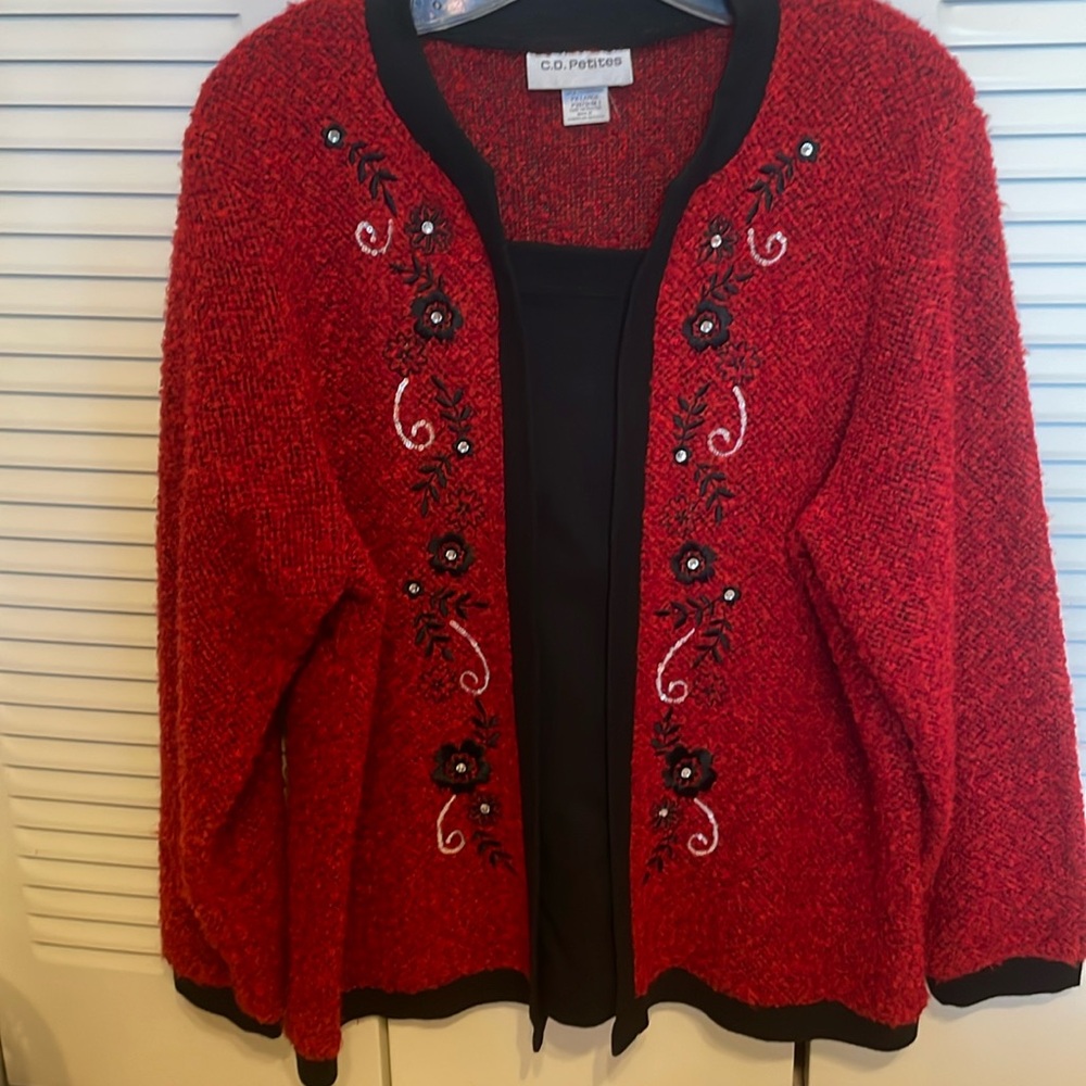 C D PETITES.  ONE PIECE.  WOMEN.  Petite XL. PULL OVER LONG SLEEVE. DECORATION.